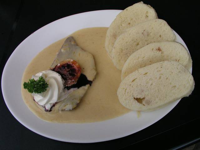 Traditional Czech dish, svíčková na smetaně