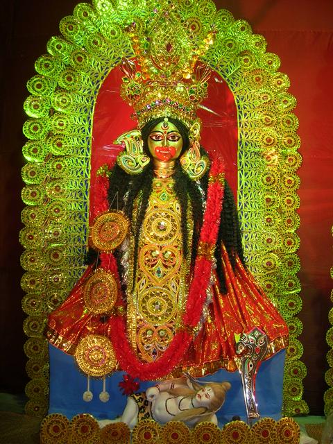 A Replica of the Tarapith Temple Tara at a Kali Puja Pandal