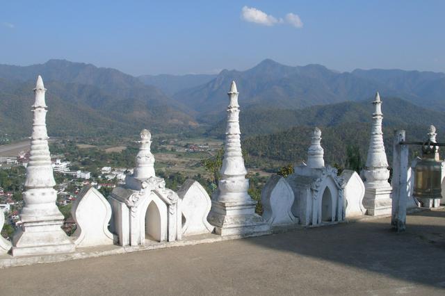 View over Mae Hong Son valley from Wat Phra That Doi Kong Mu