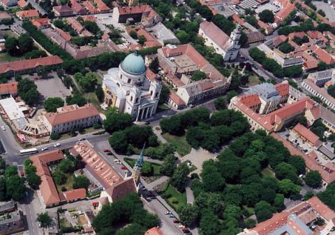 Szabadság (Liberty) Square from Air