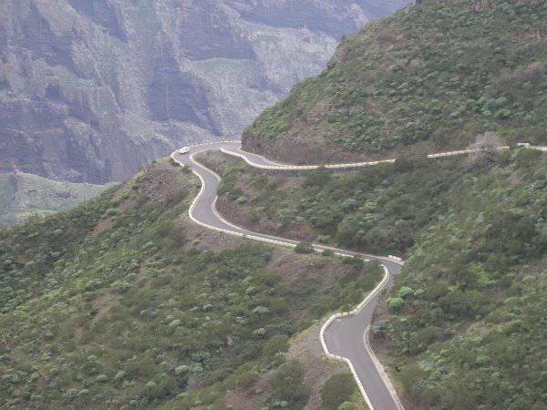 Narrow mountain roads leading to Masca village