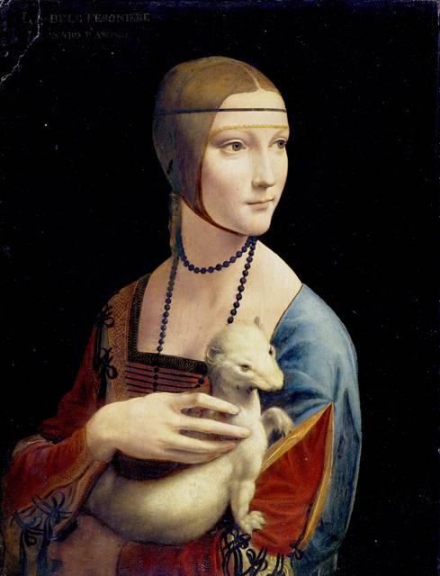 Leonardo da Vinci's The Lady with an Ermine is on display in Wawel Castle Museum