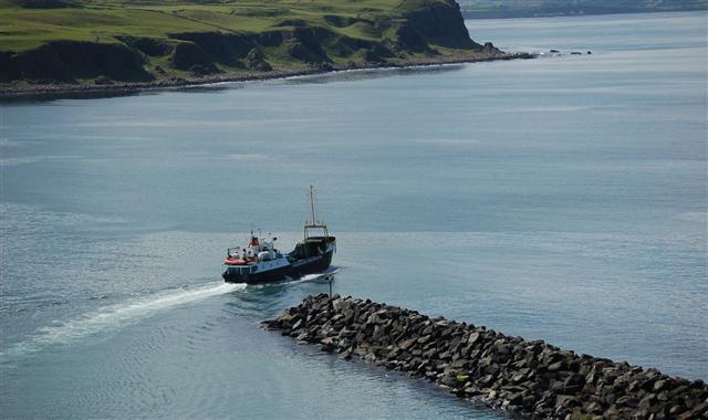 The Rathlin Ferry Leaving Rathlin harbour heading for Ballycastle.