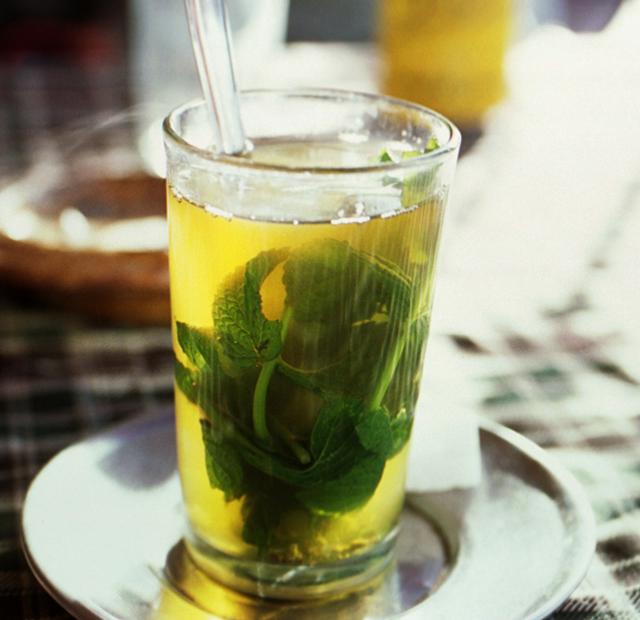 A glass of mint tea