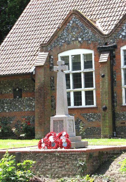 The war memorial on Ipswich Road (A140)