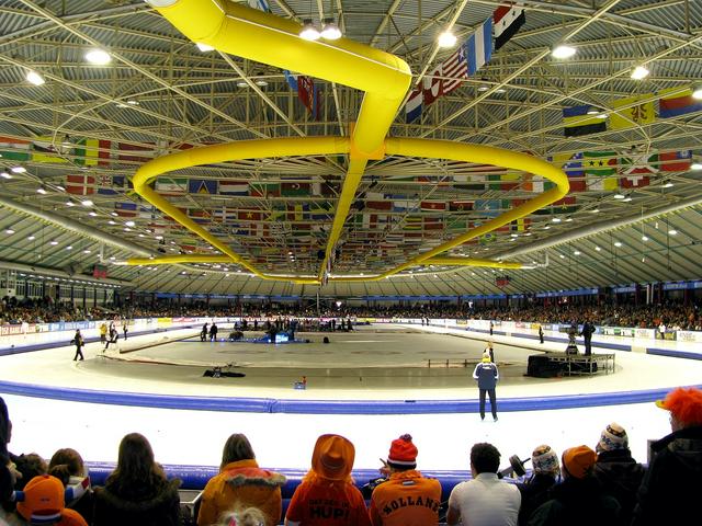 Heerenveen is known internationally for the Thialf ice skating arena