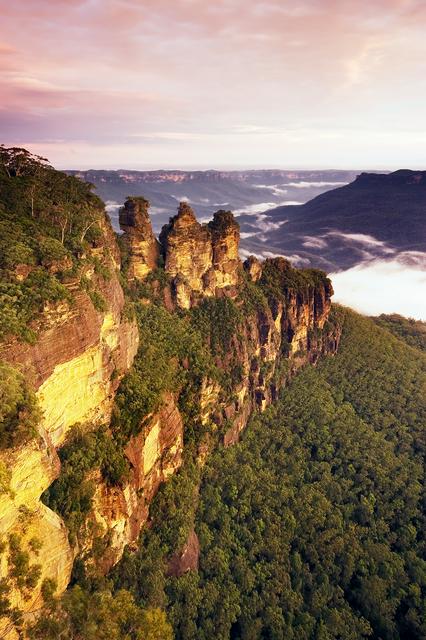 View of the iconic Three Sisters and Jameson Valley in the Blue Mountains