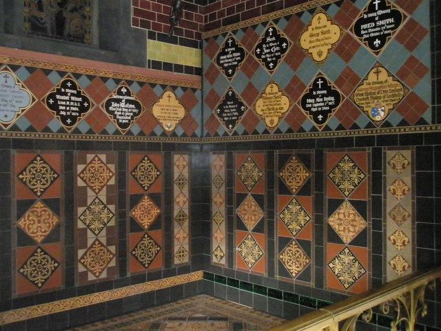 Sample of tiles at the Jackfield Tile Musuem