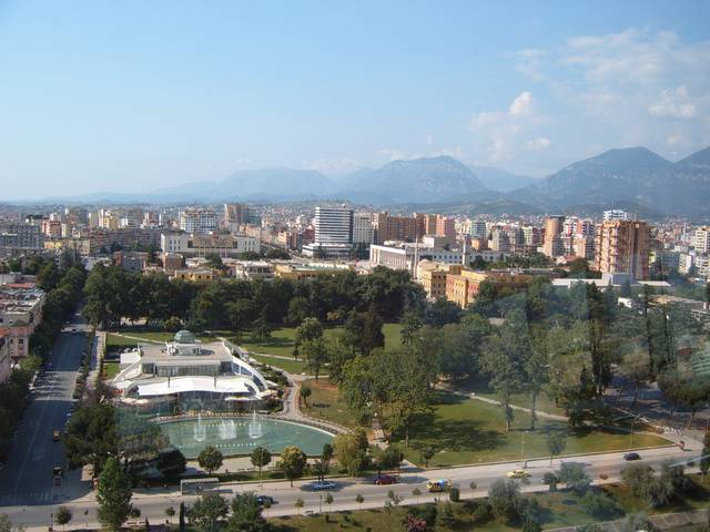 A view of downtown Tirana from Skytower