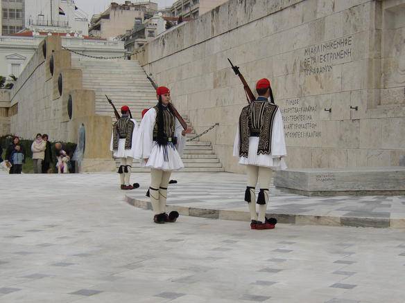 Tomb of the Unknown Soldier at the bottom of the Greek Parliament