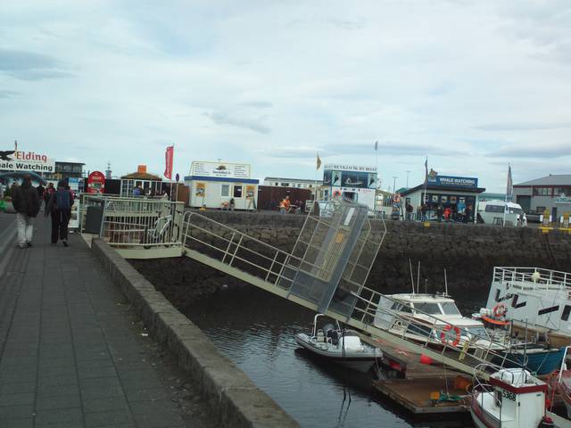Tour operator booths at the pier