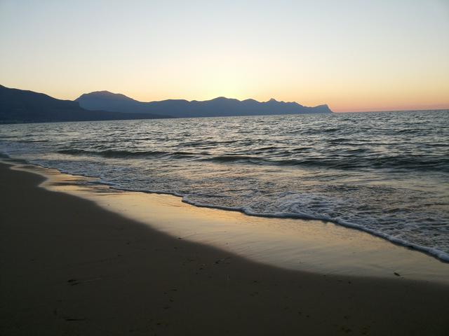 Sunset on the beach of Alcamo Marina