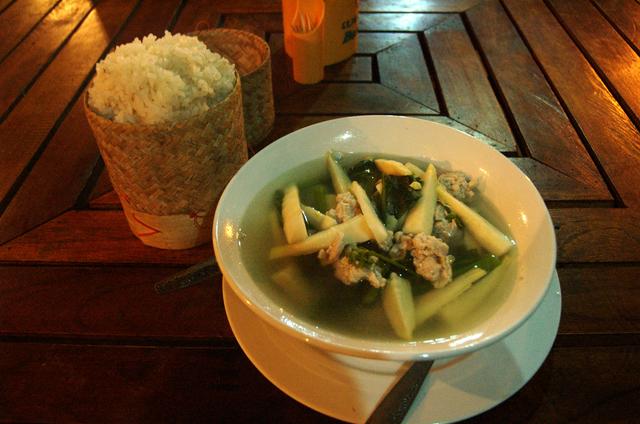 Bamboo shoot, pork and bitter herb soup at Minority Restaurant