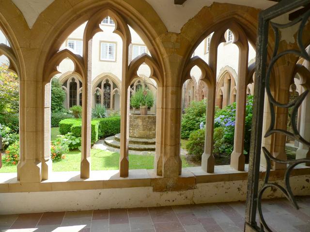 The quiet courtyard of the Trinitarian cloister.