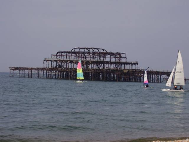 Burned remains of the West Pier