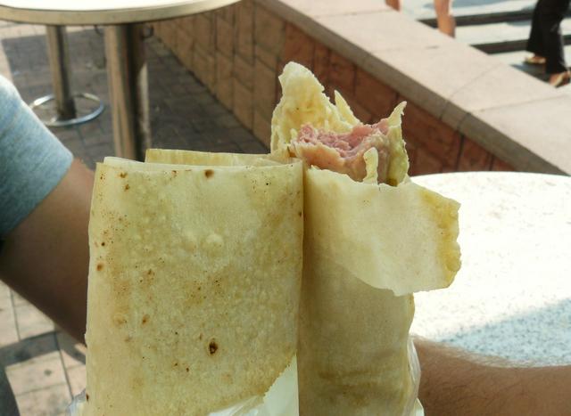Ukrainian hot-dog in tortilla