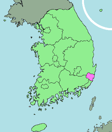 Location of Ulsan in South Korea