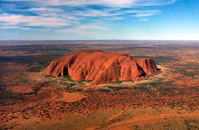 Uluru (Ayers Rock) from a helicopter