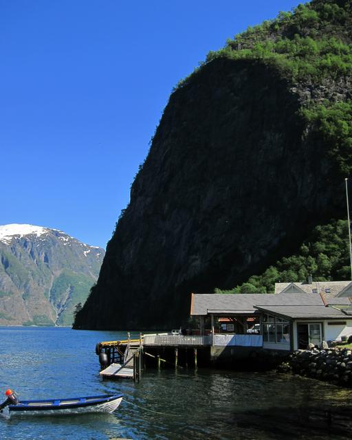 Undredal cafe and dock at Aurlandsfjord