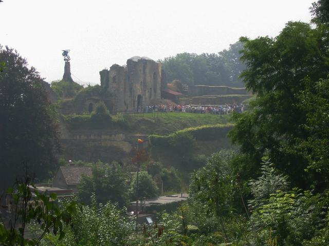 Castle ruins overlooking the town