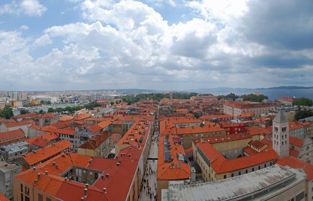 View of Zadar Town and Adratic Sea from Zadar Bell Tower