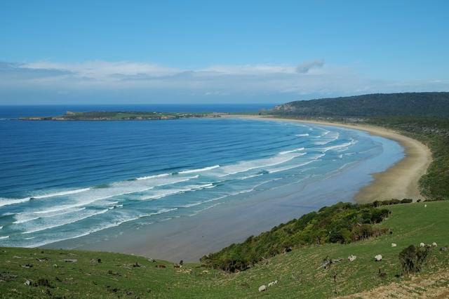 View from Florence Hill over Tautuku Bay and Tautuku Peninsula