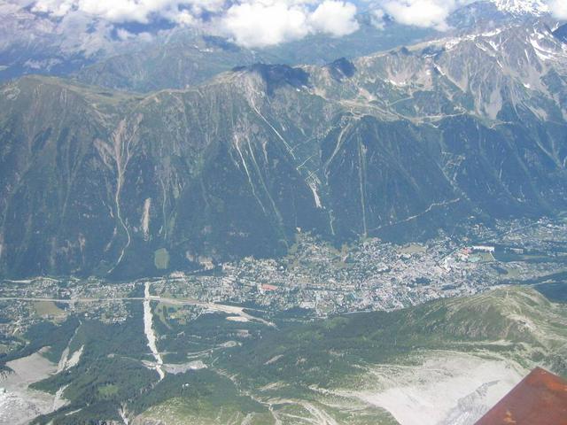 View of Chamonix from Aiguille de Midi