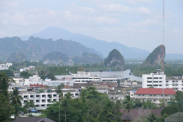 Krabi town and its distinctive karst topography