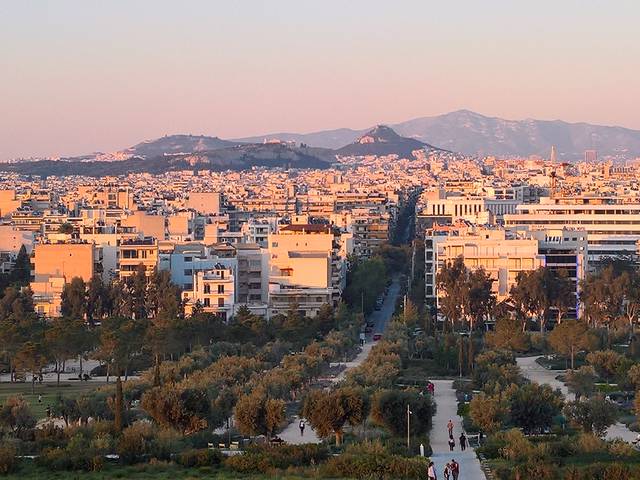 View towards Acropolis from Stavros Niarchos Cultural Foundation