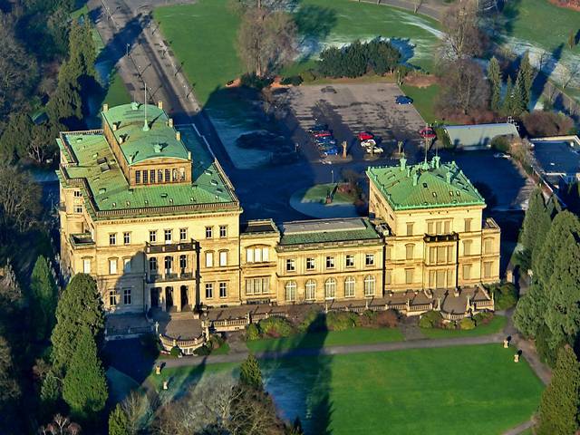 Aerial view of Villa Hügel