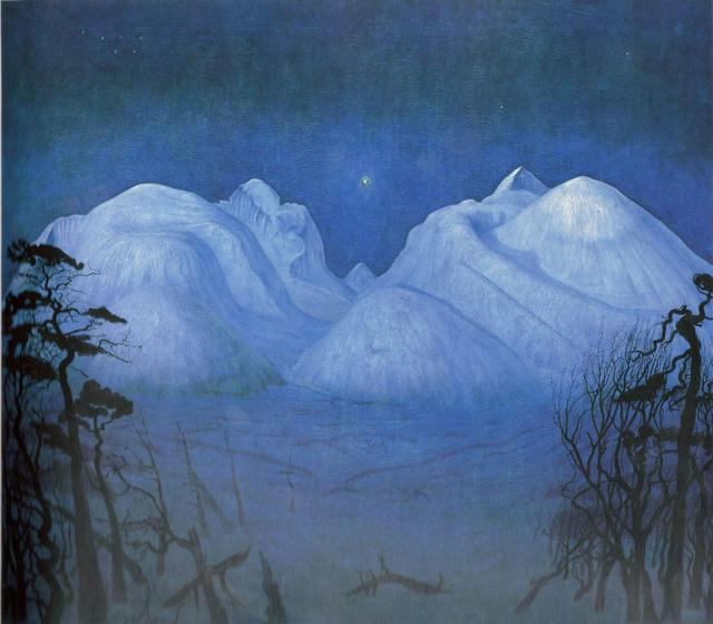 Winter's Night in Rondane, oil painting by Harald Sohlberg