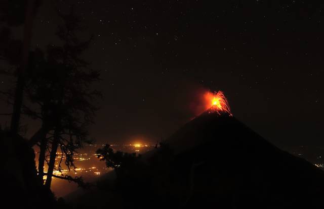 Volcán de Fuego as seen from the Eastern campground on Acatenango