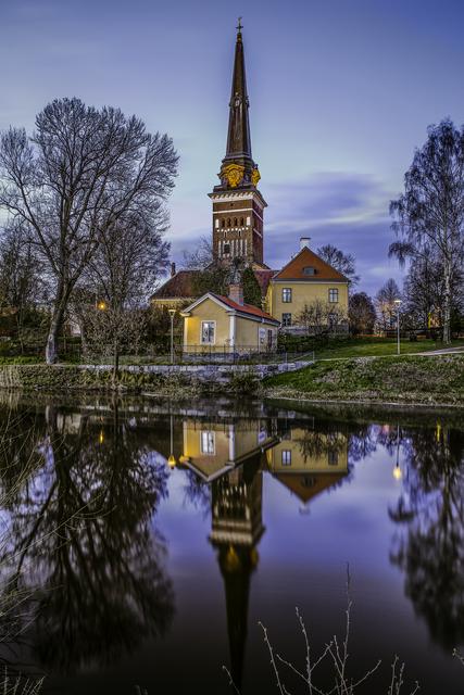 Västerås Cathedral reflected in Svartån.