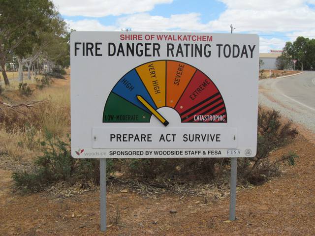 Fire danger signs are located across Australia