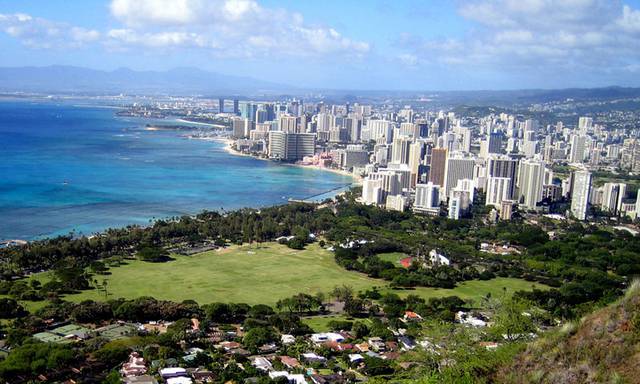 Waikiki, from the lookout on Diamond Head