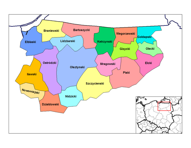 Powiats (roughly equivalent to counties) of the Voivodeship