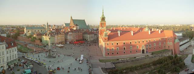 The Castle Square (pl. Zamkowy) in the Old Town (Stare Miasto)