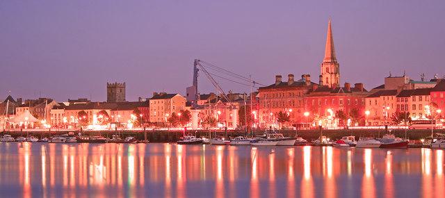 Waterford City at night