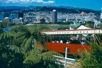 Cable car above Wellington