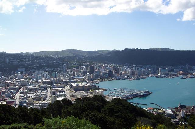 Wellington's central business district viewed from Mount Victoria