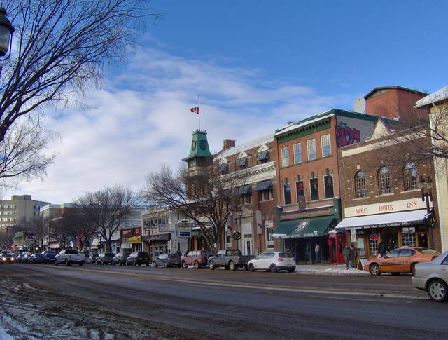 Trendy Whyte Avenue on a winter day.