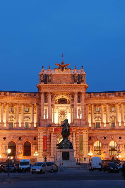 Night view of Hofburg (the former imperial palace), Vienna