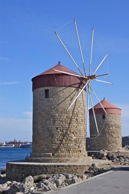 Ancient windmills in Rhodes