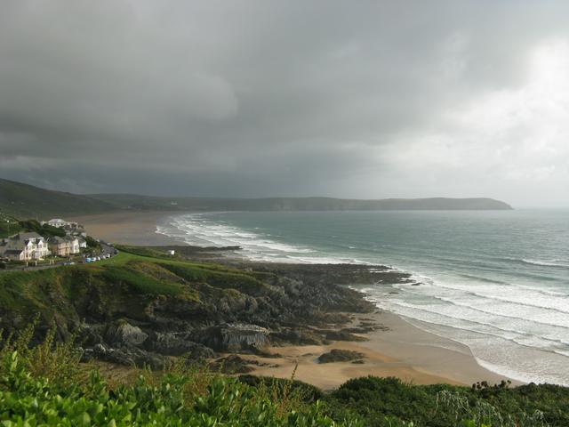 A view of Woolacombe, taken from Mill Rock (half way along) Woolacombe Beach