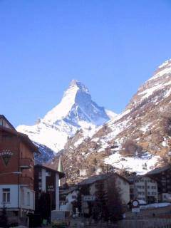 The Matterhorn in winter as seen from Zermatt