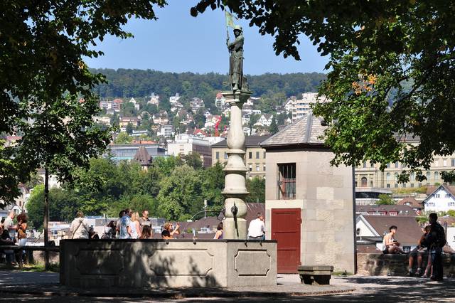 Fountain on Lindenhof square