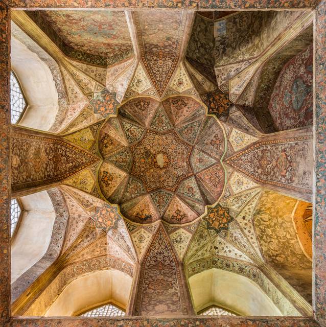 Ceiling in one of the rooms of Hasht Behesht Palace