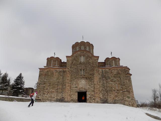 Matejče Monastery in winter