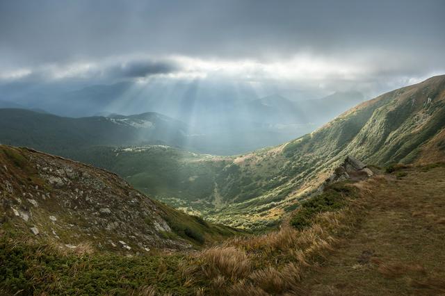 View of Carpathian National Park from Hoverla. Carpathian National Park, Ivano-Frankivsk Oblast