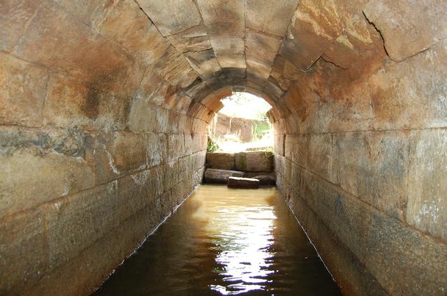 Looking within the tomb at Bonče